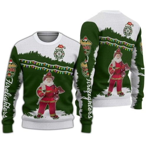 163340584674dd22fc4b Santa firefighter ugly Christmas sweater