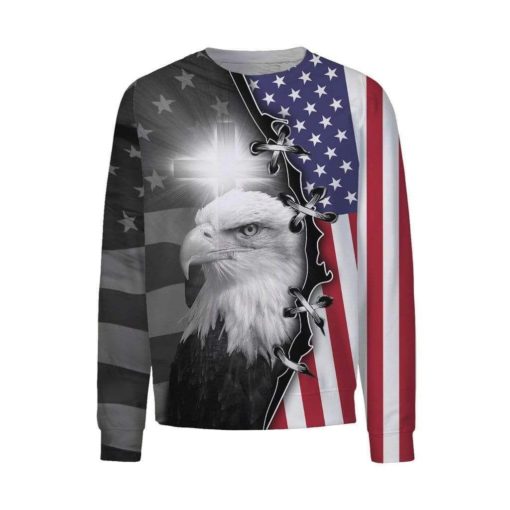 1633405846f6ef21b443 St- for The Flag Eagle Cross Sweater 3D #H