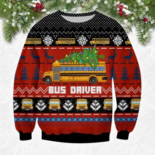 163349128953159981c6 Red bus driver Christmas sweater