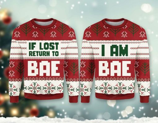 1635740165045 If lost return to bae i am bae Christmas Sweater