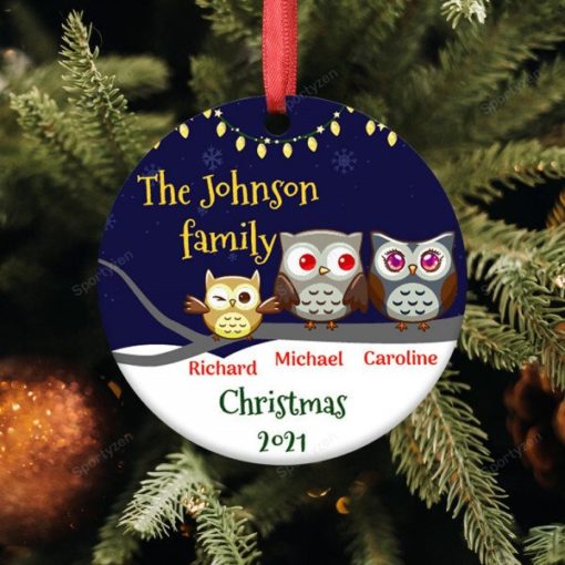 16366251895da8666ba3 Personalized Owl Family Christmas Ornament