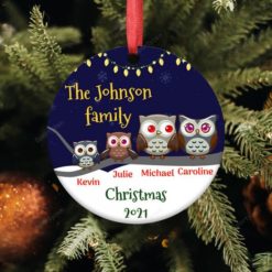 16366251899be46163db Personalized Owl Family Christmas Ornament