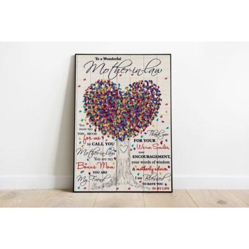16390334294604ab0c5e Canvas With Wooden Style - To A Wonderful Mother-In-Law You Are My Friend