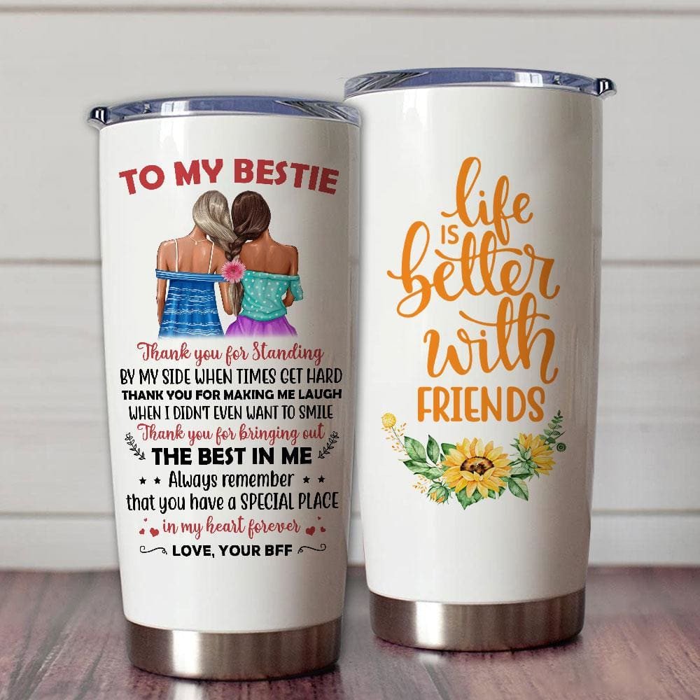 Friends 20 Ounce Stainless Steel White Tumbler, Friends Inspired Tumbler,  Hot or Cold Tumbler, Mother's Day Gift 