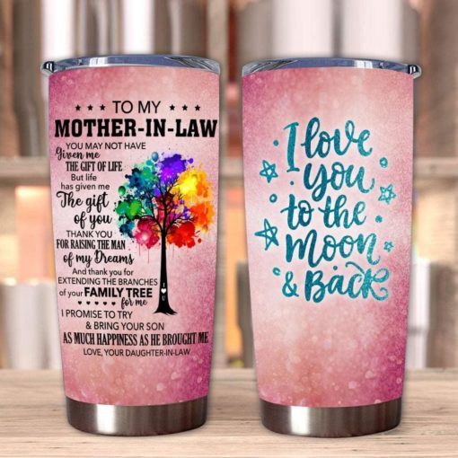 1639033448c105c7f463 Gift For Mother-In-Law Thanks For Raising The Man Of My Dreams Color Tree Art - Tumbler