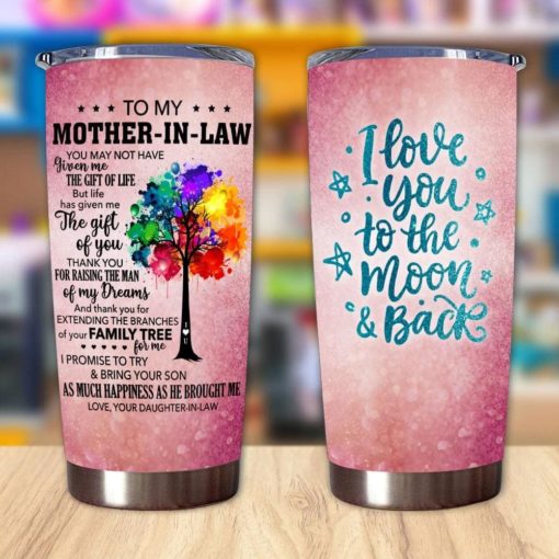 1639033448c6c68423bd Gift For Mother-In-Law Thanks For Raising The Man Of My Dreams Color Tree Art - Tumbler