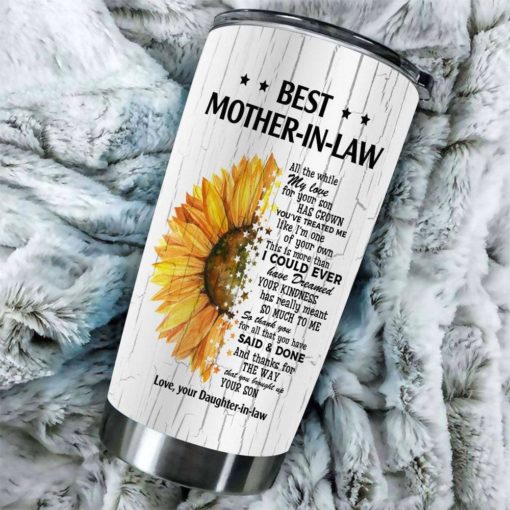 1639033449ba74ee0c94 Gift For Mother-In-Law Thanks For All That You Have Said & Done Half Sunflower Art - Tumbler