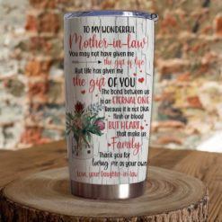 1639033449c52b691a33 Gift For Mother-In-Law Heart That Make Us Family Crackle Paint - Tumbler