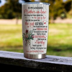 1639033449fda7a53f7f Gift For Mother-In-Law Heart That Make Us Family Crackle Paint - Tumbler