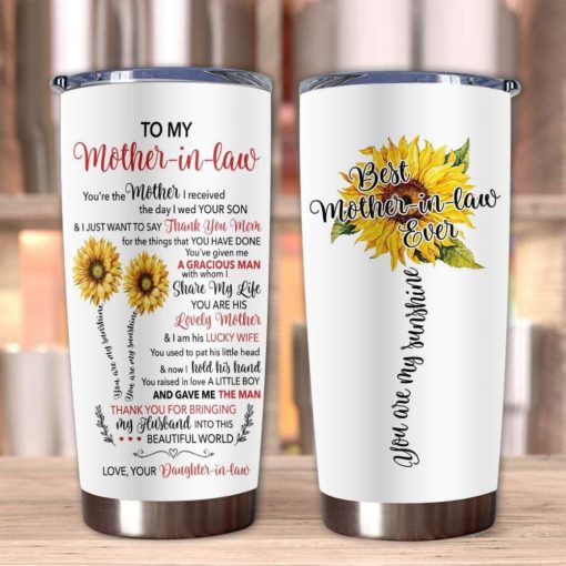 163903345104954405e0 Gift For Mom Mother-In-Law Thanks For Bringing My Husband Into This Beautiful World - Tumbler