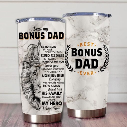 1639033451a884e6d877 Gift For Dad Bonus Dad Lioness Crown Thanks For Always Being There For Me & Continue To Do Everyday - Tumbler