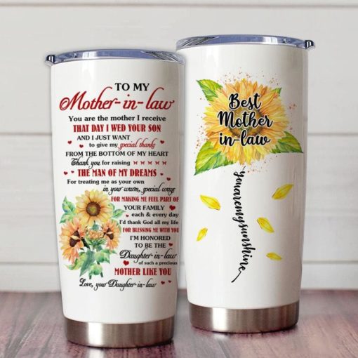 1639033451a9cf585b0f Gift For Mom Mother-In-Law Thanks For Raising The Man Of My Dream & For Treating Me As Your Own - Tumbler