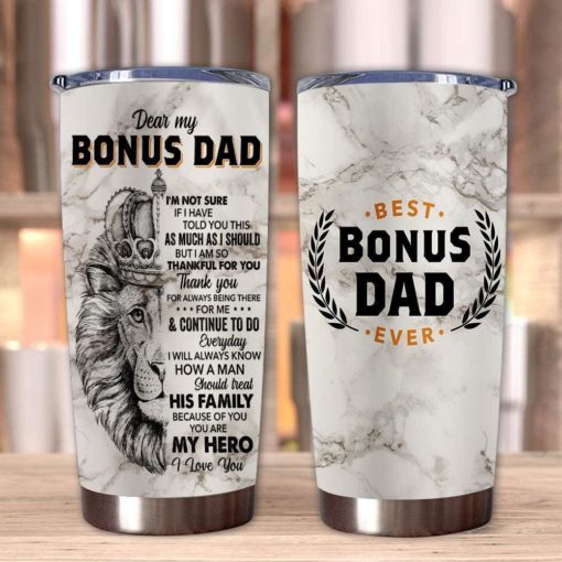 1639033451c5712d7b18 Gift For Dad Bonus Dad Lioness Crown Thanks For Always Being There For Me & Continue To Do Everyday - Tumbler