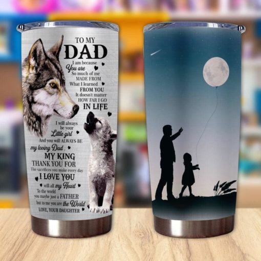 16390334520bbb23572f Gift For Dad Wolf Art Thanks For The Sacrifices You Make Everyday I Love You With All My Heart - Tumbler