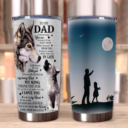 1639033452ba83849967 Gift For Dad Wolf Art Thanks For The Sacrifices You Make Everyday I Love You With All My Heart - Tumbler