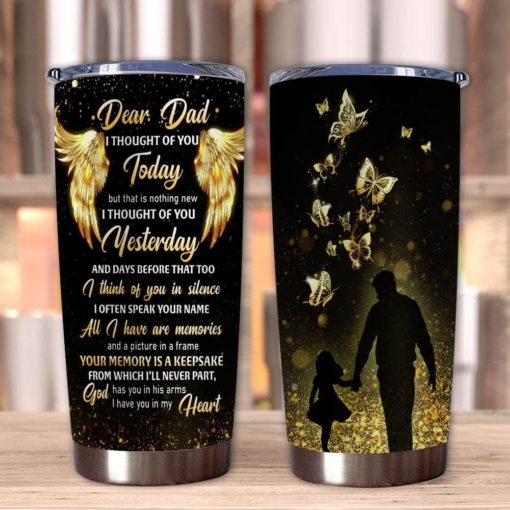 1639033453249aaef554 Gift For Dad Angel Wing Art God Has You In His Arms & I Have You In My Heart - Tumbler