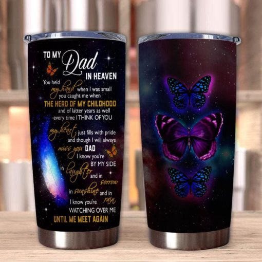 16390334537a3ba5c9a0 Gift For Dad In Heaven Butterfly Art I Know You?re Watching Over Me Until We Meet Again - Tumbler
