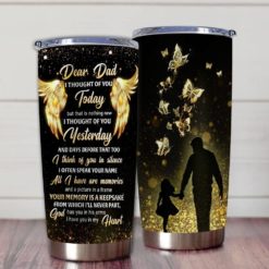 16390334538d8d406422 Gift For Dad Angel Wing Art God Has You In His Arms & I Have You In My Heart - Tumbler