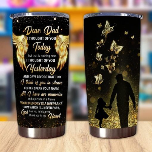 16390334546d095b02fe Gift For Dad Angel Wing Art God Has You In His Arms & I Have You In My Heart - Tumbler