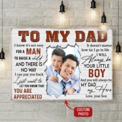 16390334947816cbfacb I Know It's Not Easy For A Man To Raise A Child - Canvas Gift for Dad