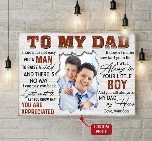 16390334947816cbfacb I Know It's Not Easy For A Man To Raise A Child - Canvas Gift for Dad