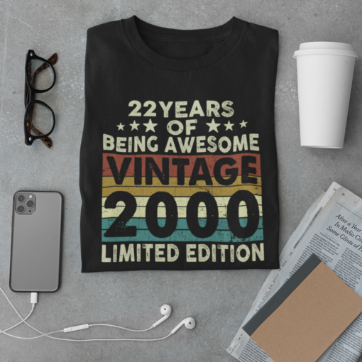 free image resizer cropper 4 22 years of being awesome vintage 2000 limited edition shirt