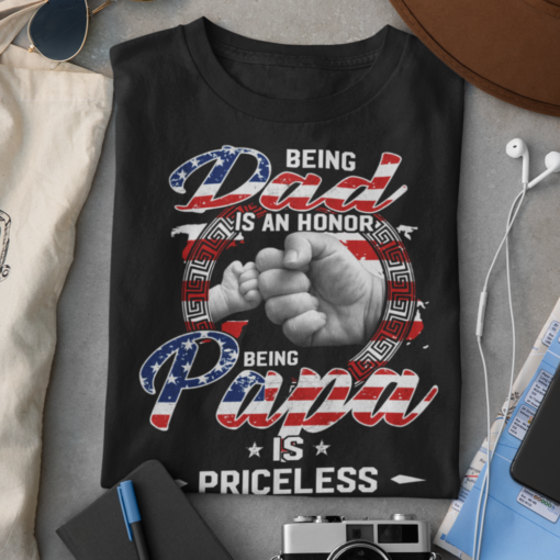 free image resizer cropper 5 Being dad is an honor being papa is priceless flag shirt