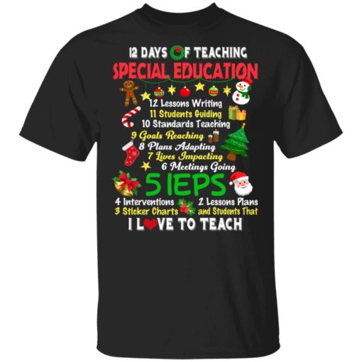 redirect 14 12 days of teaching special education teacher elf Christmas shirt