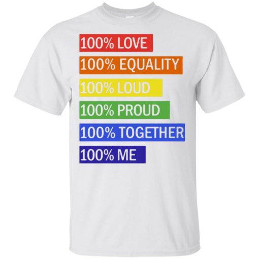 redirect 1573 100% Love 100% equality 100% loud 100% proud 100% together 100% me shirt