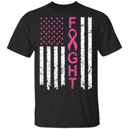 redirect 3070 Breast cancer awareness American flag distressed shirt