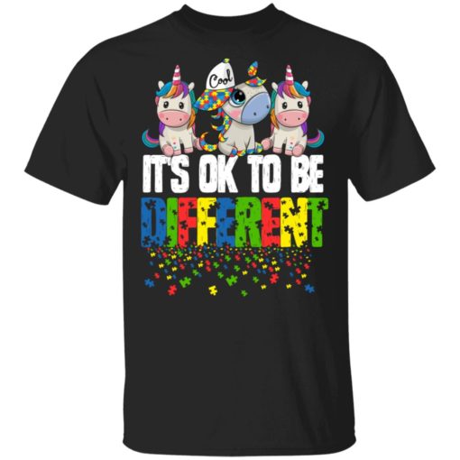 redirect 3499 Autism awareness day Unicorn gift it’s ok to be different graphic shirt