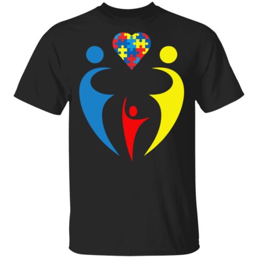 redirect 3514 Autism awareness family trio heart puzzle gift graphic shirt
