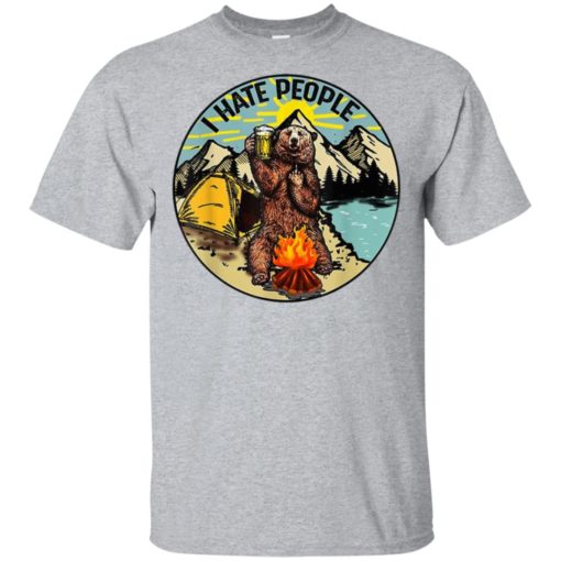 redirect 658 Bear camping I hate people shirt
