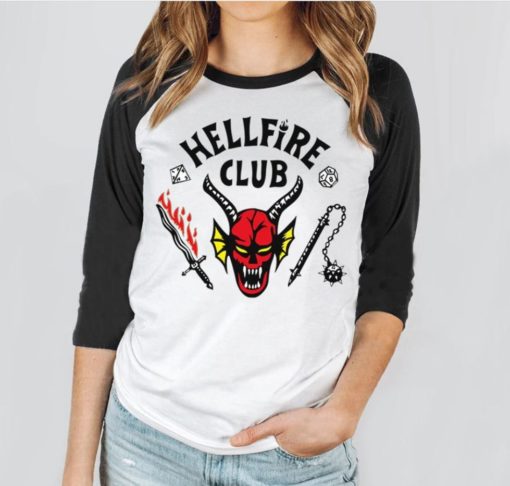 Capture Hellfire club baseball raglan tee