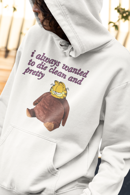 Garfield I always wanted to die clean and pretty hoodie
