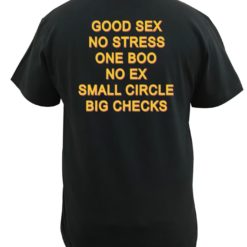 Good sex no stress one boo no ex small circle big checks tshirt 1 Good sex no stress one boo no ex small circle big checks back shirt