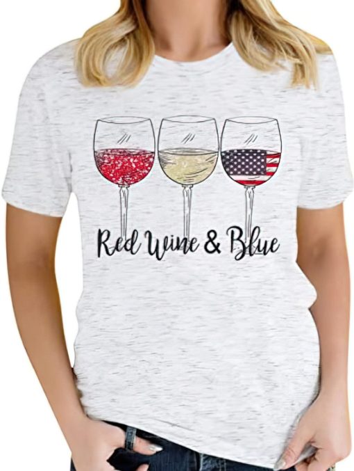 Red wine and blue 4th of July wine red white blue wine glasses shirts Red wine and blue 4th of July wine red white blue wine glasses shirt