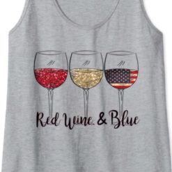 Red wine and blue 4th of July wine red white blue wine glasses tank top Red wine and blue 4th of July wine red white blue wine glasses shirt