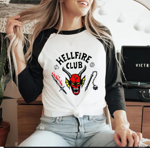 mockup gigapixel scale Hellfire club raglan shirt