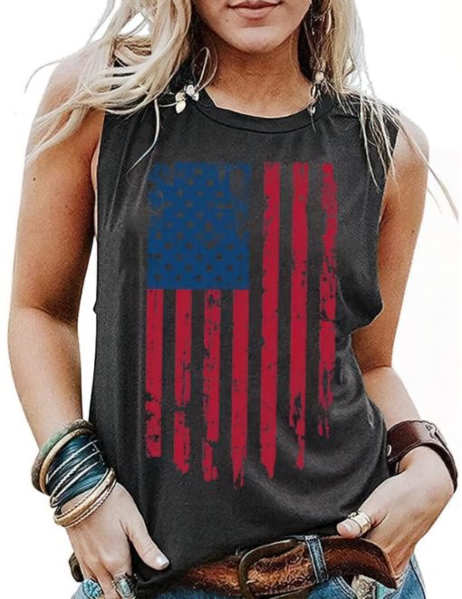 American flag 4th of July tank top