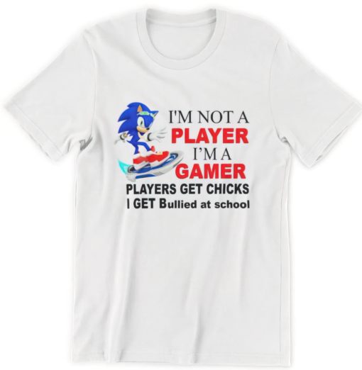 Im not a player Im a gamer shirt I'm not a player I'm a gamer players get ch*cks I get bullied at school shirt