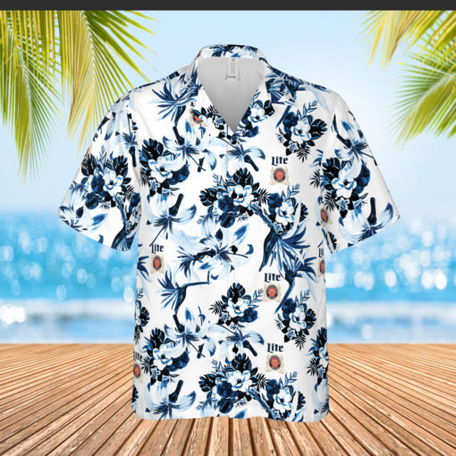 miller lite hawaiian shirt mockup Miller lite hawaiian shirt