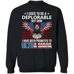 endas I Used To Be A Deplorable But Now I Have Been Promoted To Ultra Maga 3 1 Eagle i used to be a deplorable but now i have been promoted shirt