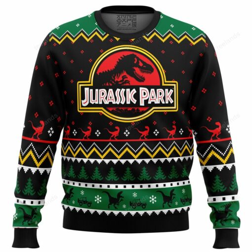 16596925168e1afe6267 Dinosaur Jurassic Park Christmas sweater