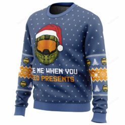 165969251944d71243a0 Wake me when you need presents halo ugly Christmas sweater
