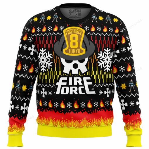 16596925205b77cc1162 Fire force ugly Christmas sweater