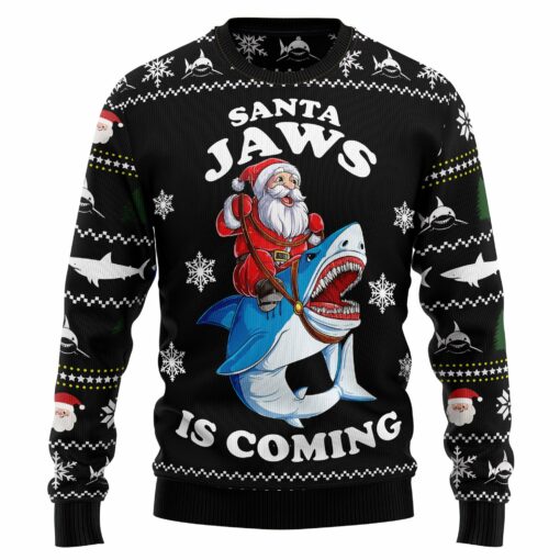 1664093650dc760dab27 Santa jaws is coming Christmas sweater