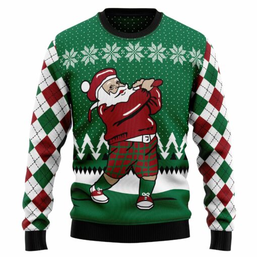 166409365943b630746a Golfer Santa Christmas sweater
