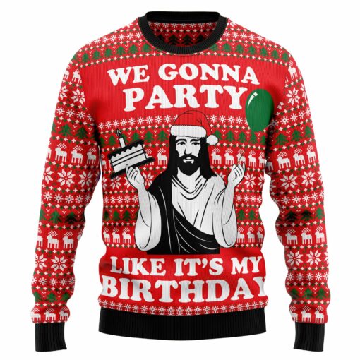 166409366145952f100e We gonna party Christmas sweater