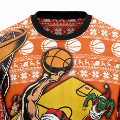 16640936615a01f91560 Santa basketball Christmas sweater